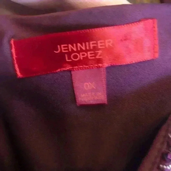 Jennifer Lopez | Berry Colored Sparkle Blouse with Open V Back - Picture 5 of 7